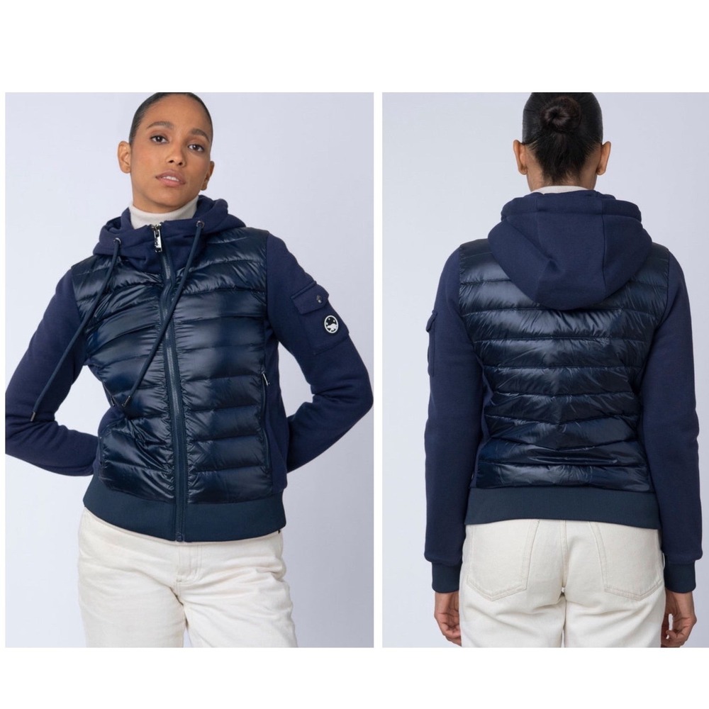 The Recycled Planet Company Hybrid Puffer Jacket Womens S Midnight Blue T